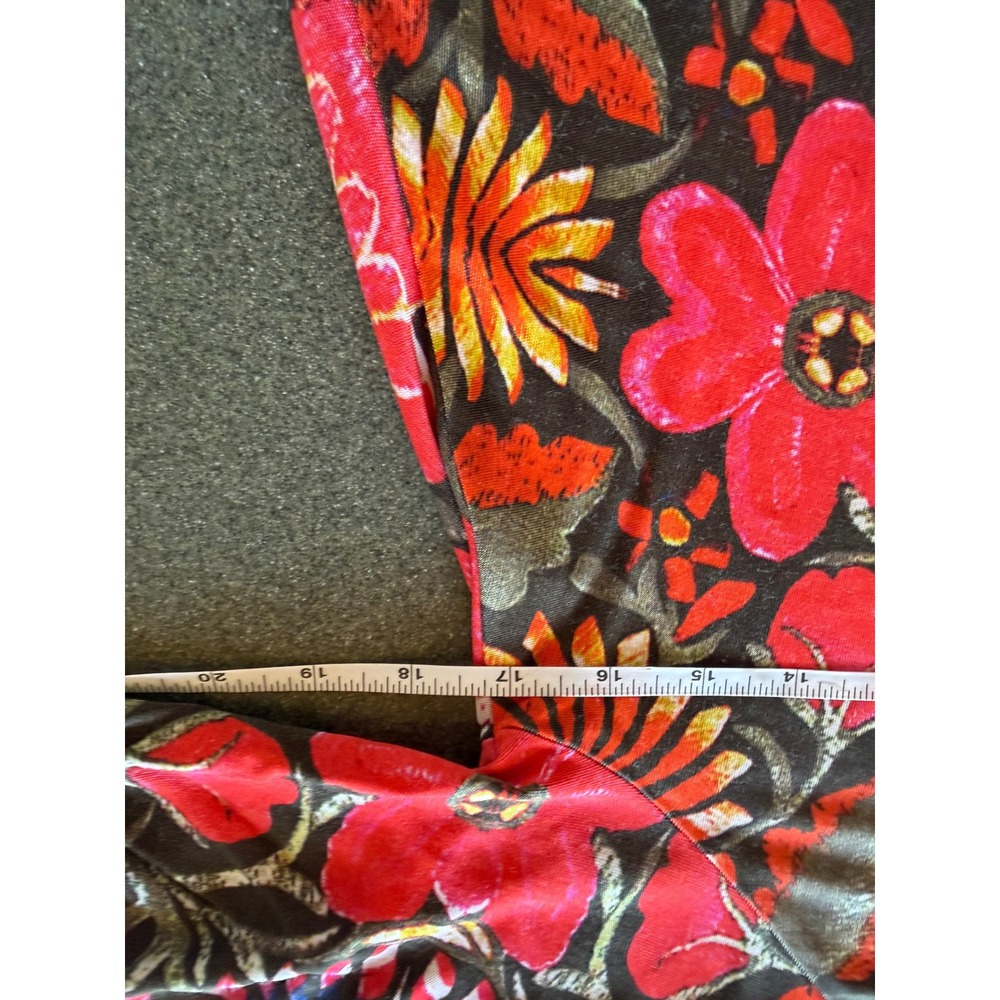 Free People New Romantics Red Floral Kaleidoscopic Tunic Dress Trapeze Sz. M - Picture 7 of 9